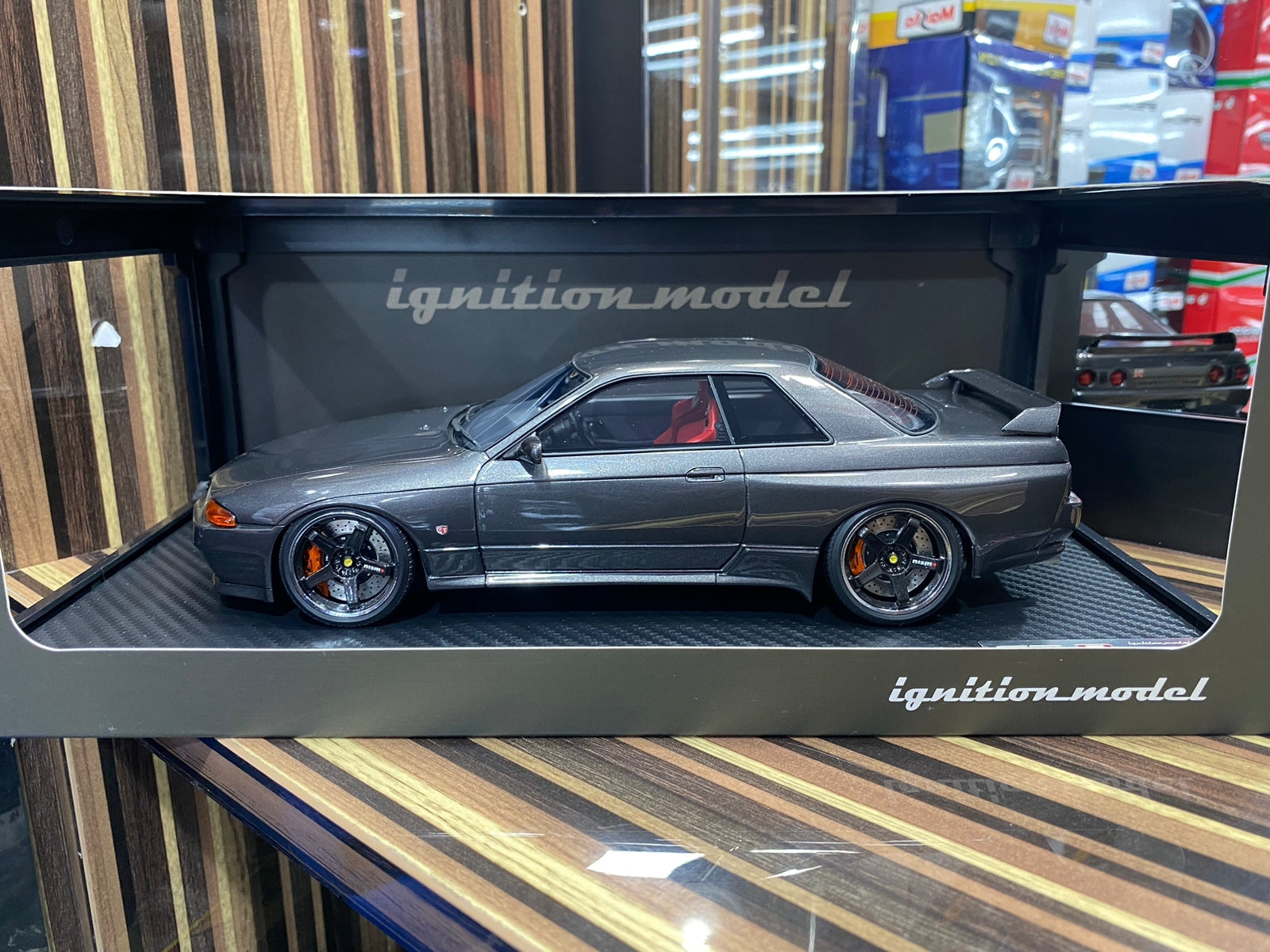 1 18 Diecast Nissan Skyline GT R R32 Grey Ignition model Miniature Car dturman