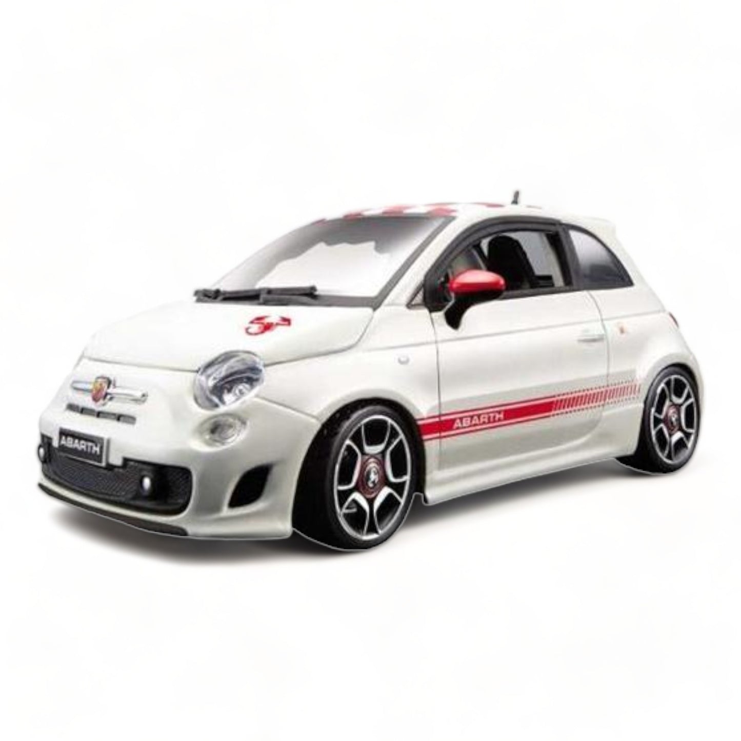 1/18 Diecast Abarth 500 White Bburago Scale Model Car|Sold in Dturman.com Dubai UAE.