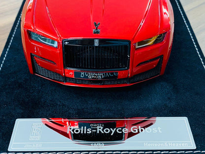 1/18 Resin Model - H&H Rolls Royce Ghost Black Badge Metallic Red