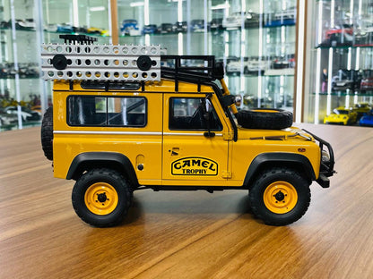 1/18 diecast Almost real LAND ROVER Defender 90 CAMEL TROPHY BORNEO 1985 Yellow