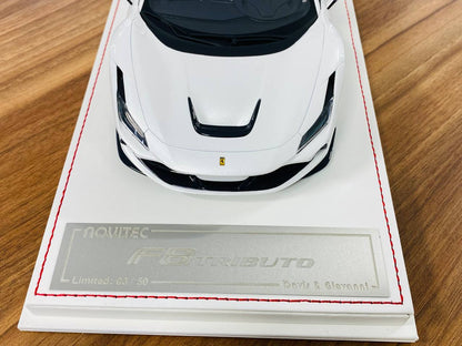 1/18 Resin Model Davis & Giovanni Ferrari F8 Tributo Novitec - Pearl White