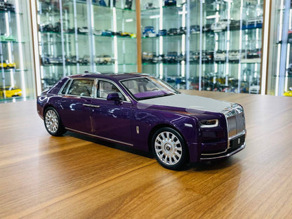 Kengfai Rolls Royce Phantom VIII - 1/18 Diecast, Full Opening, Purple/Silver