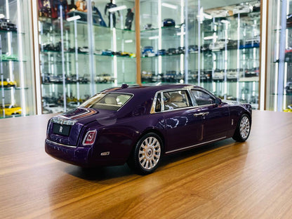 Kengfai Rolls Royce Phantom VIII - 1/18 Diecast, Full Opening, Purple/Silver