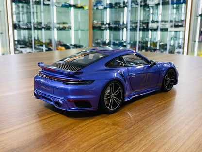 Minichamps Porsche 911 Turbo S Coupe Sport Design 2021 - 1/18 Diecast, Purple