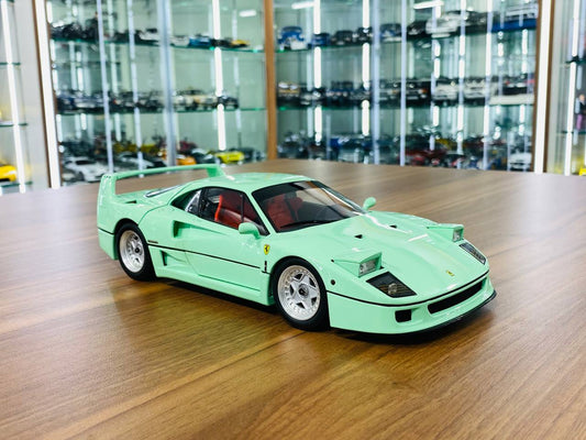 Kyosho Ferrari F40 - 1/18 Diecast, Full Opening, Limited Edition, Mint Green