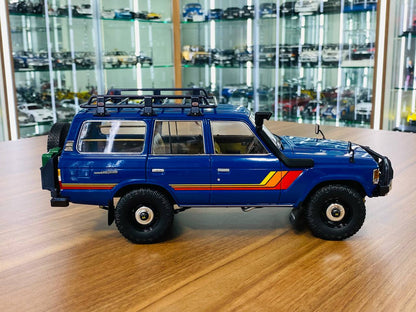 1/18 Diecast Toyota Land Cruiser 60 blue with sticker Kyosho Scale Model Car