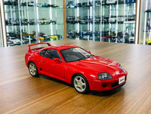 1/18 Diecast Toyota Supra MK4 Red Solido Scale Model Car