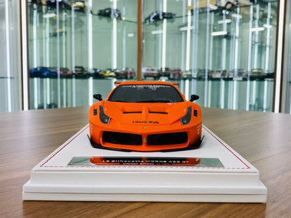 IVY Model Ferrari 458 GT Zero Fight LBWK Resin Model - Matt Orange | 1/18 Scale