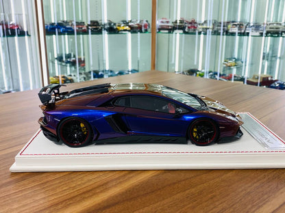 Davis & Giovanni Lamborghini Aventador Novitec Torado Resin Model - Chameleon Blue | 1/18 Scale