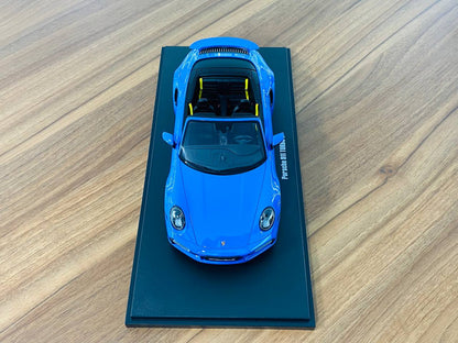 1/18 Resin Model - GT Spirit Porsche 911 Turbo S 992 Convertible Blue