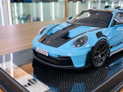 1/18 Resin - Timothy & Pierre Porsche 911 GT3 RS Weissach Package, Gulf Blue, Limited 29 Pcs