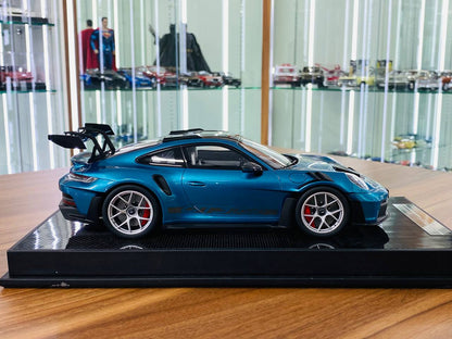 1/18 Resin - Timothy & Pierre Porsche 911 GT3 RS Weissach Package, Ipariema Blue Metallic, Limited Edition