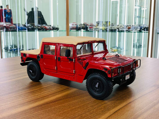 Exoto ThunderTrac 1995 AM General Humvee Hummer H1 Soft Top Diecast - Red | 1/18 Scale