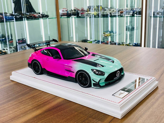 1/18 Resin Model - IVY Models Mercedes AMG GT Black Series in White Pink, Limited to 50 Pieces