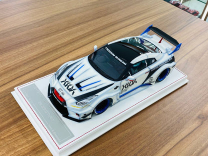 1/18 Resin - Davis & Giovanni Nissan R35 GT-R LBWK  | Matt White Graphic Decals, Limited 35 Pcs