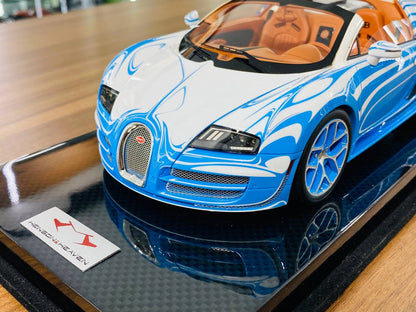 1/18 Resin - H&H Bugatti Veyron Grand Sport Vitesse 16.4 in White/Blue Brown, Limited to 66 Pieces