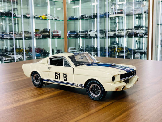 1/18 Diecast Model - ExactDetail Replicars Ford Mustang GT 350 Jerry Titus Shelby R-Model #61 B in White, Limited Edition