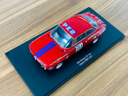 1/18 Diecast AutoArt Alfa Romeo GT AM Hahne DRM 1971 #154 in Red