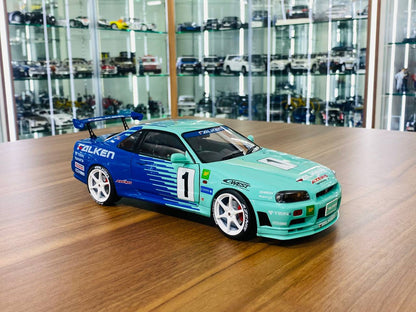 1/18 Diecast Solido Nissan Skyline GT-R R34 2001 Falcon #1 in Falcon Blue