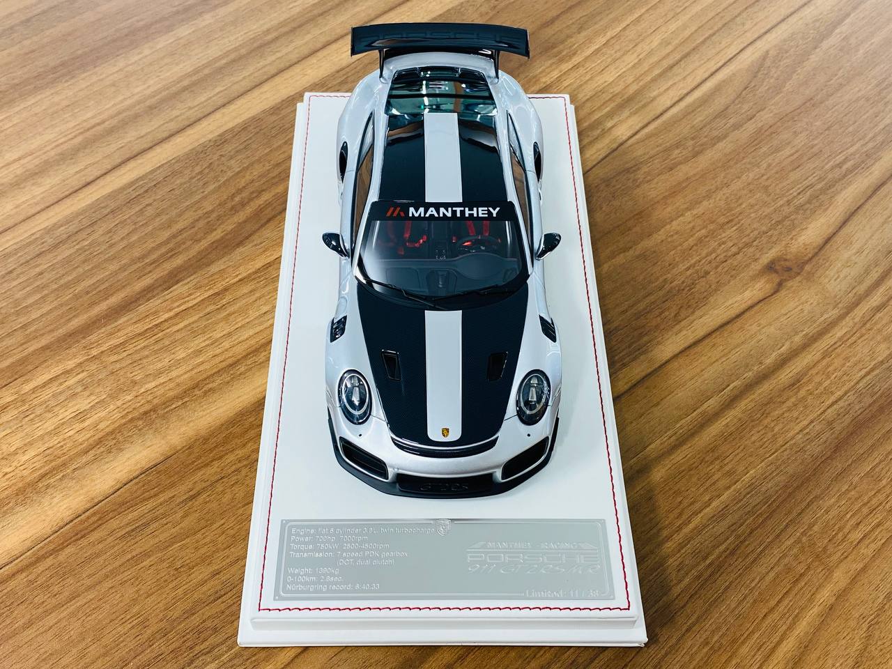 1/18 Resin Model - Davis & Giovanni Porsche 911 GT2 RS MR Manthey Racing in Silver, Limited to 38 Pieces