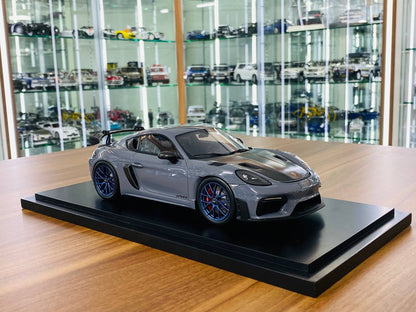 1/18 Resin Model - Spark Model Porsche 718 Cayman GT4 RS in Grey, Limited to 718 Pieces