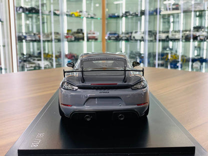 1/18 Resin Model - Spark Model Porsche 718 Cayman GT4 RS in Grey, Limited to 718 Pieces