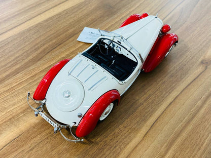 1/18 Diecast - CMC Audi Front 225 Roadster 1935 in Red/White, Limited to 4000 Pieces