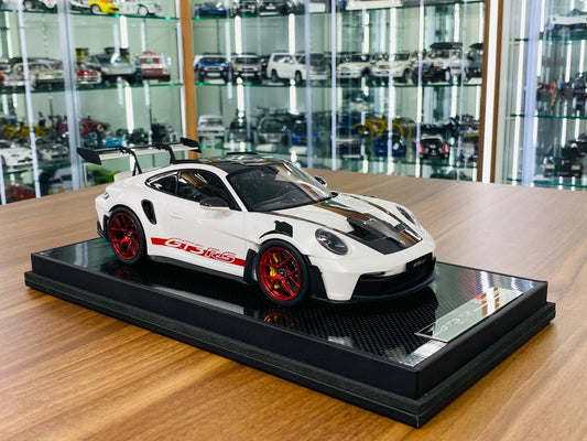 1/18 Resin Model - Timothy & Pierre Porsche 911 (992.1) GT3 RS Weissach Package in White/Red, Limited to 40 Pcs