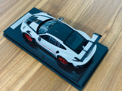 1/18 Resin Model - Timothy & Pierre Porsche 911 (992.1) GT3 RS Weissach Package in White/Red, Limited to 40 Pcs