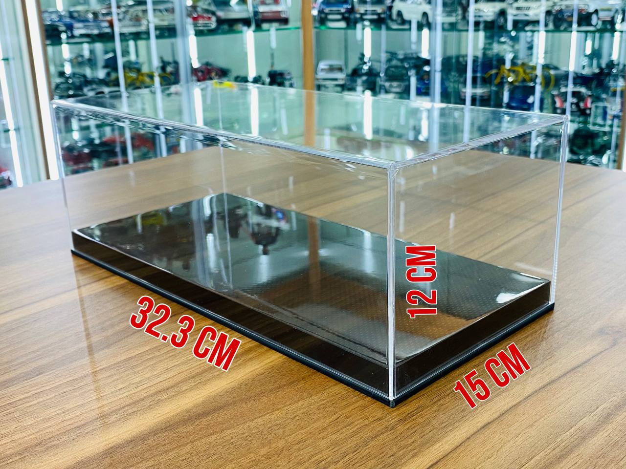 Premium Acrylic Display Case with Carbon Fiber Base - 12" x 15" x 32.3" | Perfect Size for Your Collectibles!