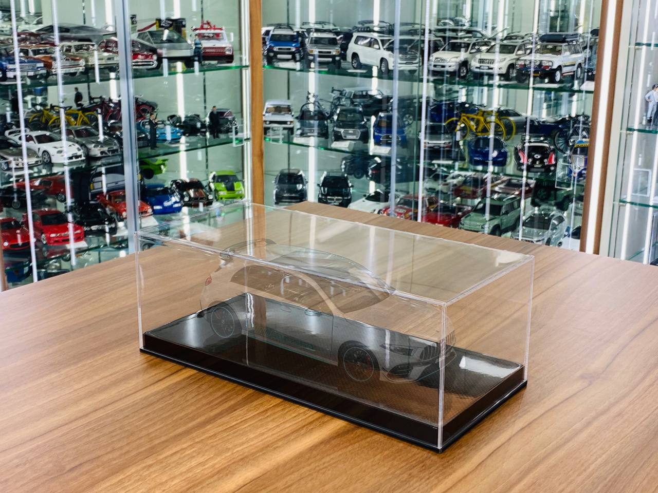 Premium Acrylic Display Case with Carbon Fiber Base - 12" x 15" x 32.3" | Perfect Size for Your Collectibles!