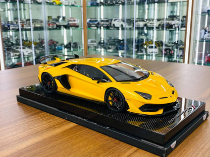 1/18 Resin Model - MR Collection Lamborghini Aventador SVJ in Yellow, Limited 01/01