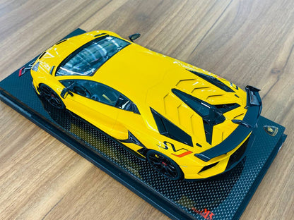 1/18 Resin Model - MR Collection Lamborghini Aventador SVJ in Yellow, Limited 01/01