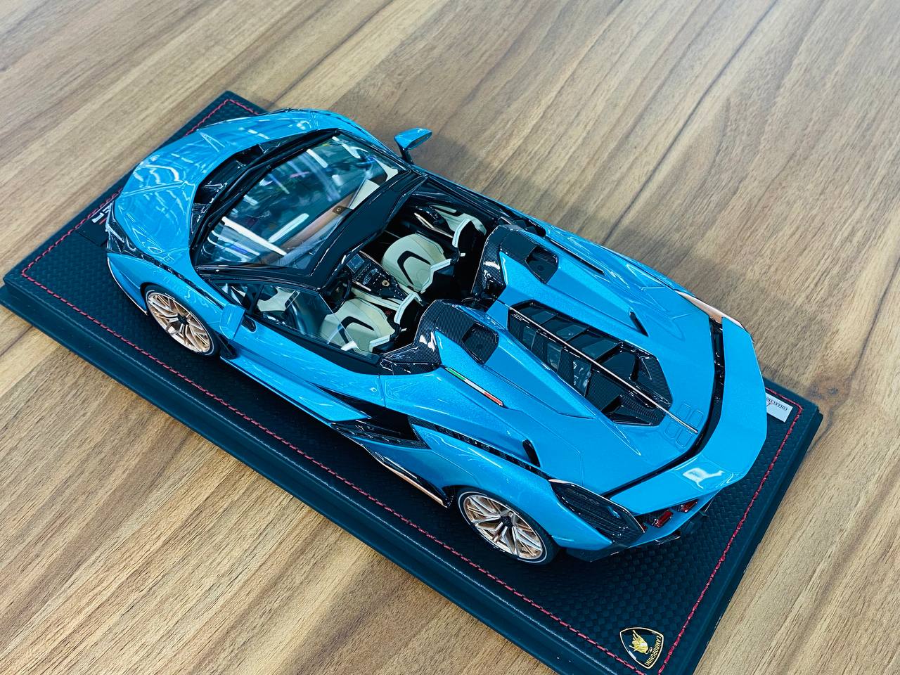 1/18 Resin Model - MR Collection Lamborghini SIAN Roadster in Blu Uranus, Limited to 399 Pieces