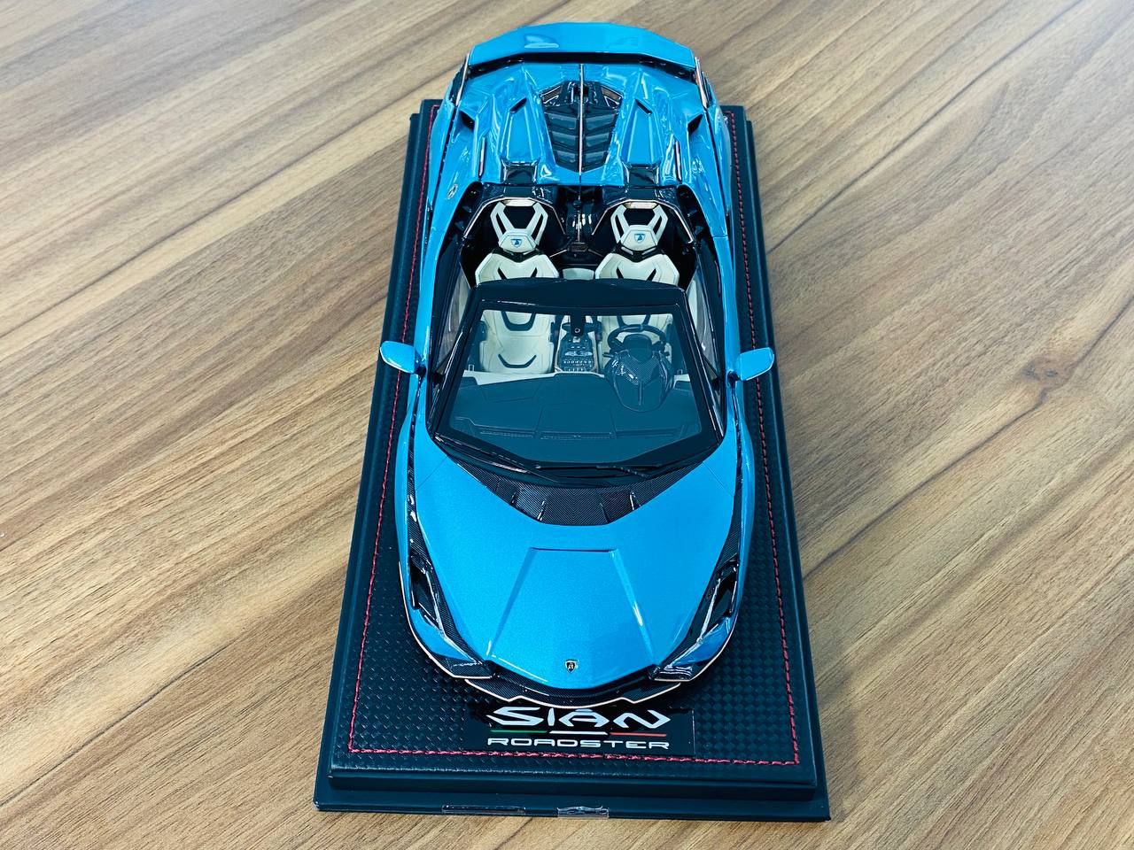 1/18 Resin Model - MR Collection Lamborghini SIAN Roadster in Blu Uranus, Limited to 399 Pieces