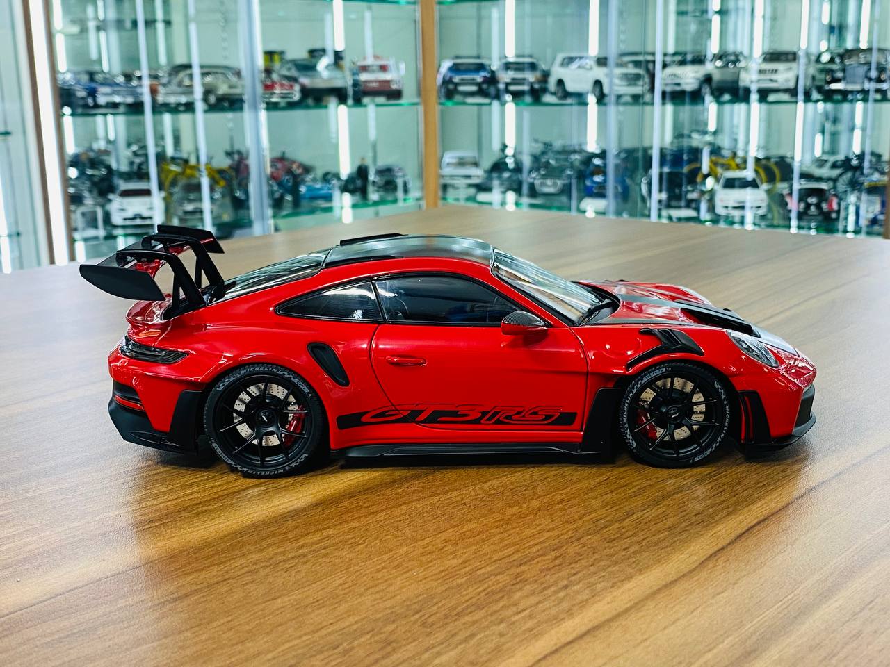 1/18 Diecast Model - Minichamps Porsche 911 (992) GT3 RS Weissach Package 2022 in Red with Black Wheels