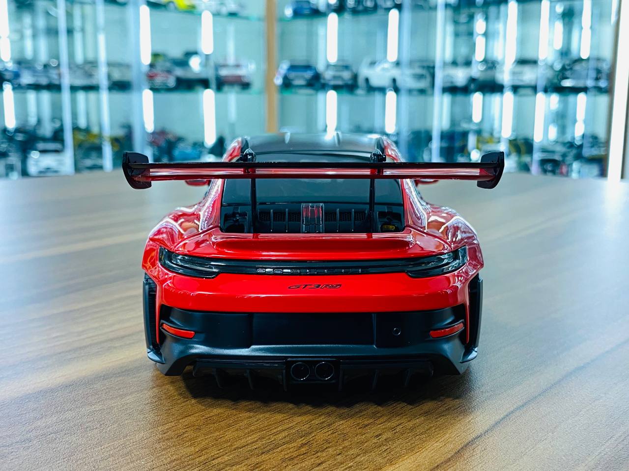 1/18 Diecast Model - Minichamps Porsche 911 (992) GT3 RS Weissach Package 2022 in Red with Black Wheels