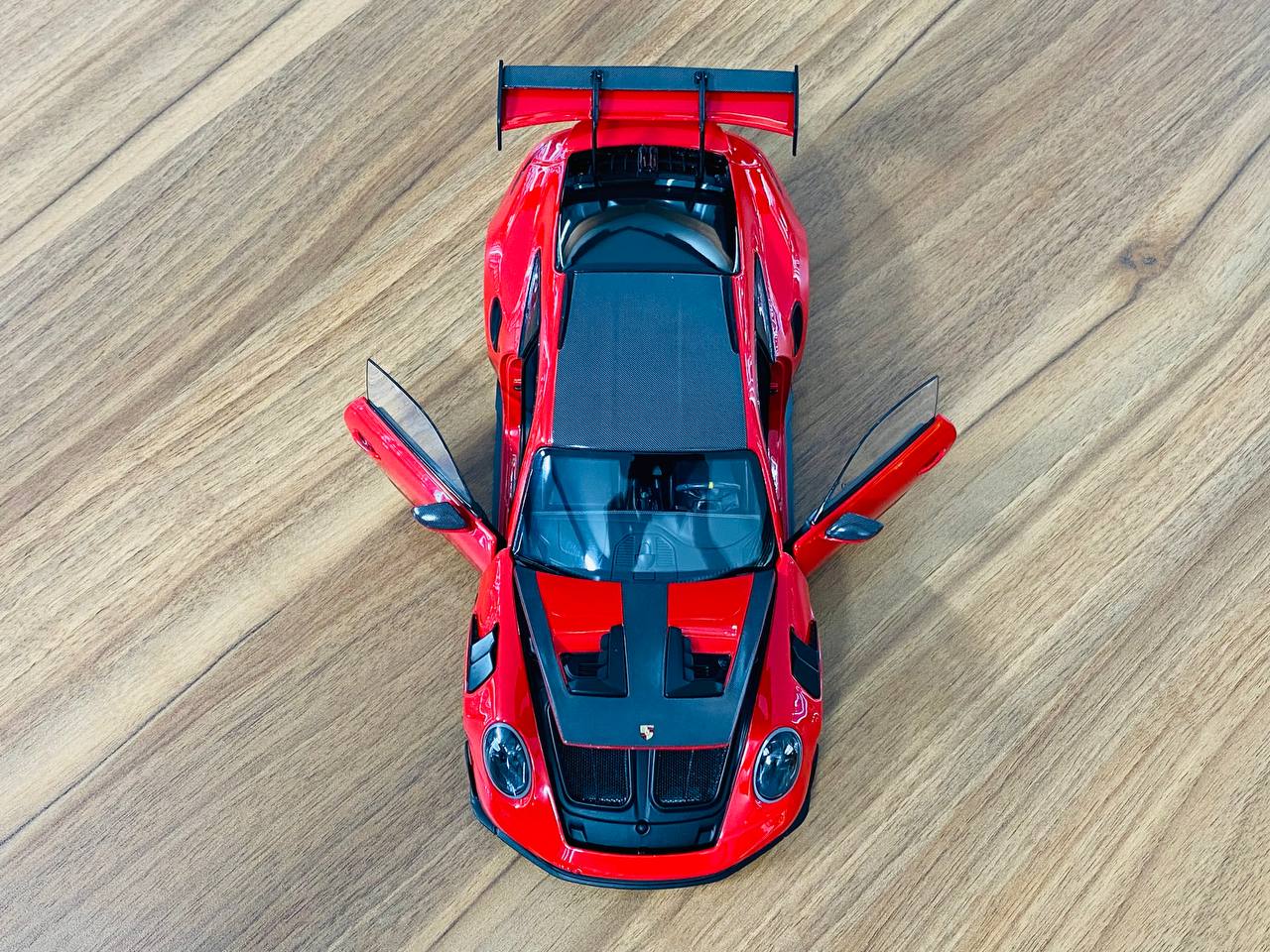 1/18 Diecast Model - Minichamps Porsche 911 (992) GT3 RS Weissach Package 2022 in Red with Black Wheels