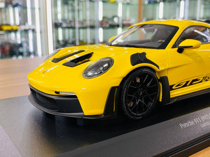 1/18 Diecast Model - Minichamps Porsche 911 (992) GT3 RS (2023) in Yellow with Black Wheel Decor, Limited to 300 Pieces