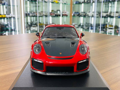 1/18 Diecast Model - Minichamps Porsche 911 (991.2) GT2 RS (2018) in Red with Black Wheel, Limited to 504 Pieces