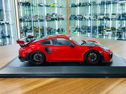 1/18 Diecast Model - Minichamps Porsche 911 (991.2) GT2 RS (2018) in Red with Black Wheel, Limited to 504 Pieces