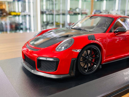 1/18 Diecast Model - Minichamps Porsche 911 (991.2) GT2 RS (2018) in Red with Black Wheel, Limited to 504 Pieces