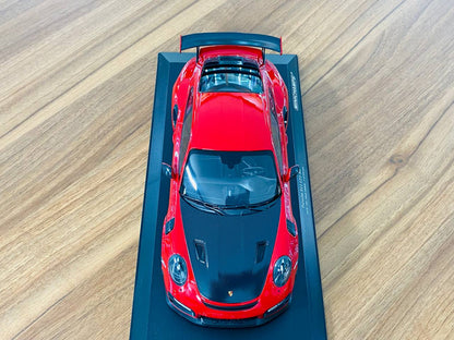 1/18 Diecast Model - Minichamps Porsche 911 (991.2) GT2 RS (2018) in Red with Black Wheel, Limited to 504 Pieces