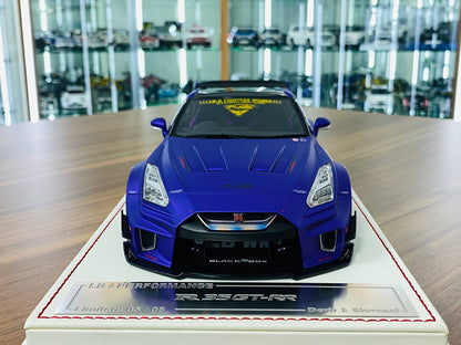 1/18 resin model of the Nissan R35 GT-RR LBWK in Matt Metallic Purple, Zero Fighter, limited to 8 pieces