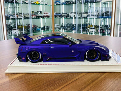 1/18 resin model of the Nissan R35 GT-RR LBWK in Matt Metallic Purple, Zero Fighter, limited to 8 pieces