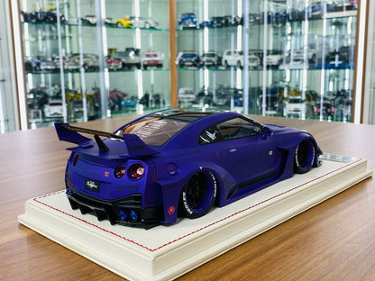 1/18 resin model of the Nissan R35 GT-RR LBWK in Matt Metallic Purple, Zero Fighter, limited to 8 pieces