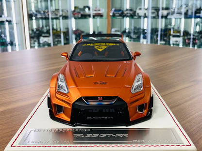 1/18 resin model of the Nissan R35 GT-RR LBWK in Matt Candy Orange, Zero Fighter, limited to 8 pieces: