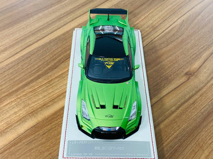 1/18 resin Nissan R35 GT-RR LBWK in Matt Metallic Green, Zero Fighter, limited to 8 pieces