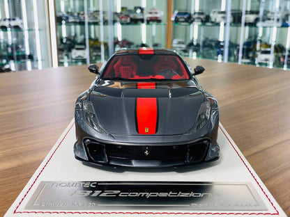 1/18 Resin Davis & Giovanni Ferrari 812 Competizione Novitec Grey Metallic with Red Stripe Limited to 20 Pieces