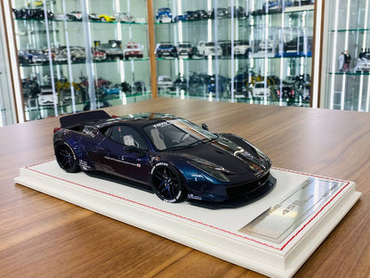 1/18 Resin Model - Davis & Giovanni Ferrari 458 ITALIA LB Performance with Midnight Magic Purple